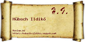 Hübsch Ildikó névjegykártya
